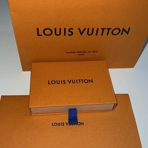 Auth 3PCS Louis Vuitton Paris storage gift shopping box receipt holder paper bag
